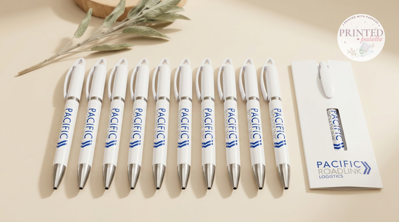 Pen with UV sticker and sleeve