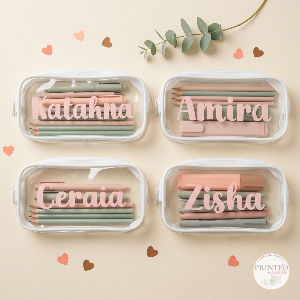Transparent Pouch with Name